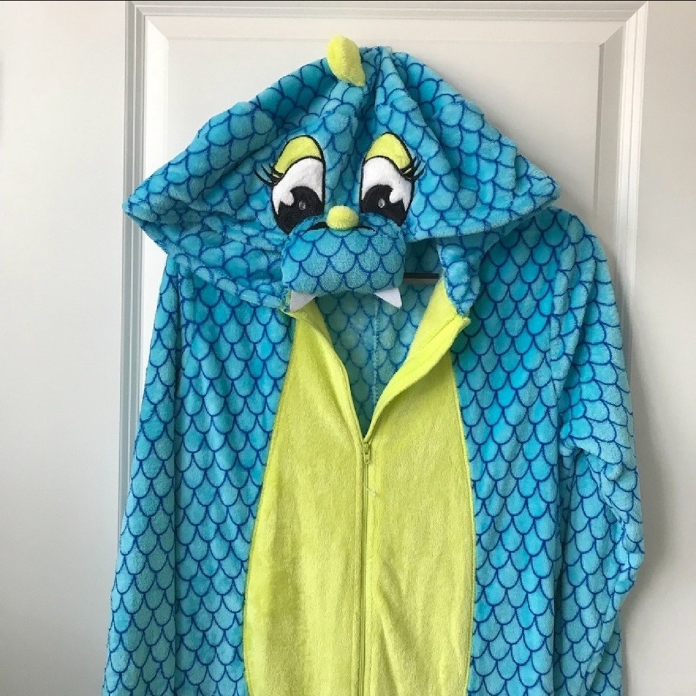 Blue Dinosaur Onesie for Adults